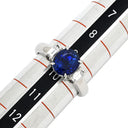 タサキ TASAKI ブルーサファイア 2.41ct ダイヤモンド 0.26ct ブルー×プラチナシルバー Pt900 サファイア ダイヤモンド リング 指輪 青 Pt900 オーバル バゲットカット 9.5号