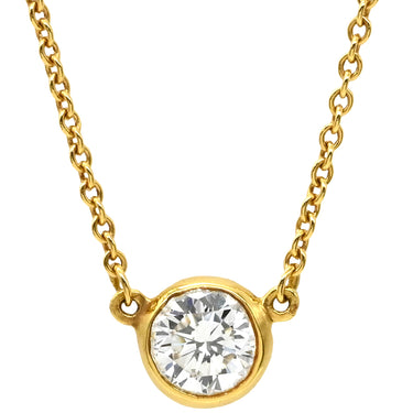 ティファニー Tiffany & Co バイザヤード シングルダイヤモンド ペンダント イエローゴールド K18YG ダイヤモンド ネックレス T&Co. 1P 1石 1粒 エルサペレッティ