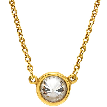 ティファニー Tiffany & Co バイザヤード シングルダイヤモンド ペンダント イエローゴールド K18YG ダイヤモンド ネックレス T&Co. 1P 1石 1粒 エルサペレッティ