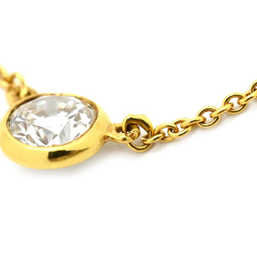 ティファニー Tiffany & Co バイザヤード シングルダイヤモンド ペンダント イエローゴールド K18YG ダイヤモンド ネックレス T&Co. 1P 1石 1粒 エルサペレッティ