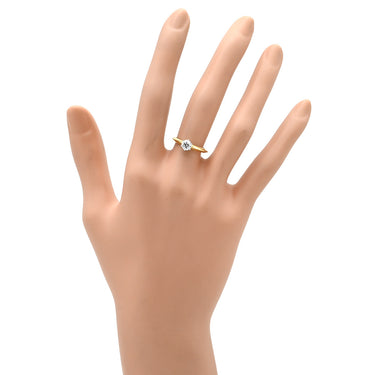 ティファニー Tiffany & Co ソリティア ダイヤモンド イエローゴールド K18YG Pt950 ダイヤモンド リング 指輪 T＆Co. 750 18K YG Pt950 1P 1石 立爪 ブリリアントカット 10号