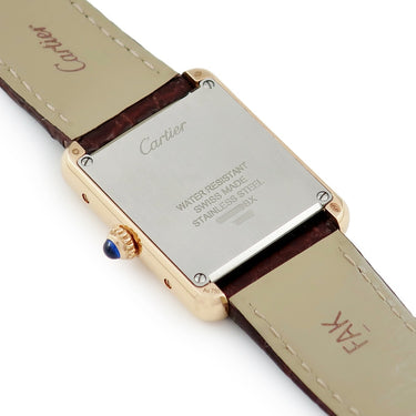 腕時計 カルティエ Cartier タンク ソロ SM W5200024 クオーツ レディース K18PG×SS コンビ スクエア シルバー ローマン 青針