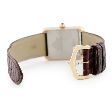 腕時計 カルティエ Cartier タンク ソロ SM W5200024 クオーツ レディース K18PG×SS コンビ スクエア シルバー ローマン 青針