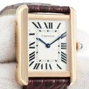 腕時計 カルティエ Cartier タンク ソロ SM W5200024 クオーツ レディース K18PG×SS コンビ スクエア シルバー ローマン 青針