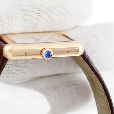 腕時計 カルティエ Cartier タンク ソロ SM W5200024 クオーツ レディース K18PG×SS コンビ スクエア シルバー ローマン 青針