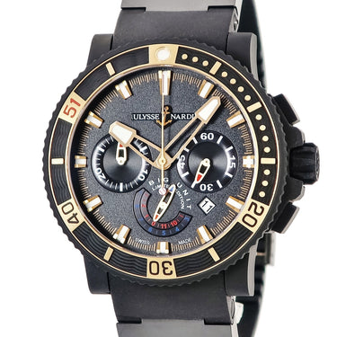 腕時計 ユリスナルダン ULYSSE NARDIN マキシ ダイバー ブラックシー ランディ ジョンソン 353-95LE-3C 自動巻き メンズ K18PG×SS 限定