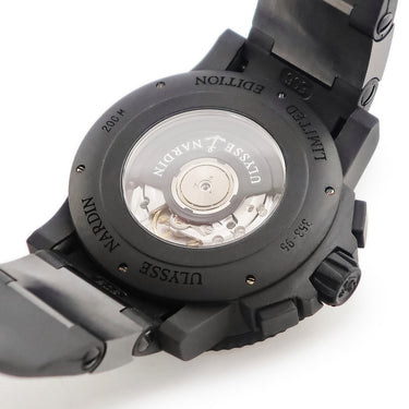 腕時計 ユリスナルダン ULYSSE NARDIN マキシ ダイバー ブラックシー ランディ ジョンソン 353-95LE-3C 自動巻き メンズ K18PG×SS 限定