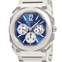 腕時計 ブルガリ BVLGARI オクト フィニッシモ クロノグラフ GMT 103467 自動巻き メンズ 青 オクタゴナル スモールセコンド
