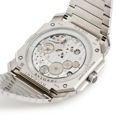 腕時計 ブルガリ BVLGARI オクト フィニッシモ クロノグラフ GMT 103467 自動巻き メンズ 青 オクタゴナル スモールセコンド