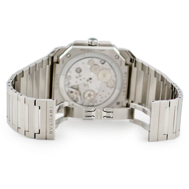 腕時計 ブルガリ BVLGARI オクト フィニッシモ クロノグラフ GMT 103467 自動巻き メンズ 青 オクタゴナル スモールセコンド