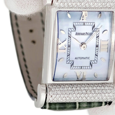 腕時計 オーデマピゲ AUDEMARS PIGUET カナペ 15066BC 自動巻き メンズ K18WG無垢 純正ダイヤ ブルー シェル ローマン バー