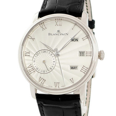 腕時計 ブランパン BLANCPAIN ヴィルレ アニュアルカレンダー GMT 6670-1542-55B 自動巻き メンズ OH済 K18WG無垢 ギョウシェ ローマン