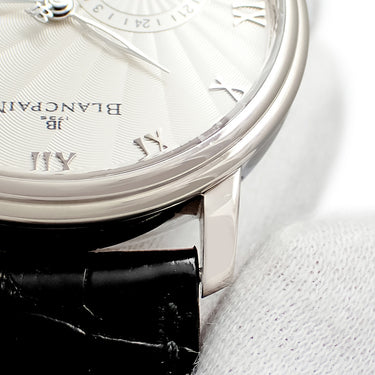 腕時計 ブランパン BLANCPAIN ヴィルレ アニュアルカレンダー GMT 6670-1542-55B 自動巻き メンズ OH済 K18WG無垢 ギョウシェ ローマン