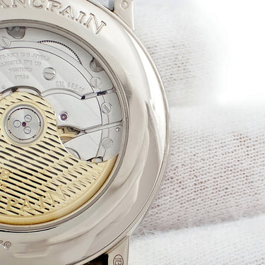 腕時計 ブランパン BLANCPAIN ヴィルレ アニュアルカレンダー GMT 6670-1542-55B 自動巻き メンズ OH済 K18WG無垢 ギョウシェ ローマン