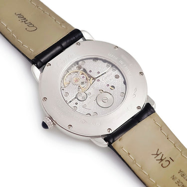 腕時計 カルティエ Cartier ロンド ルイ カルティエ LM W1528051 手巻き メンズ Pt950無垢 ギョウシェ ローマン 青針