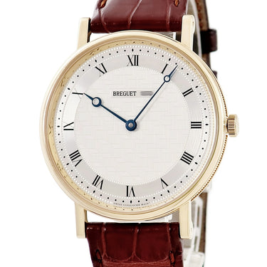 腕時計 ブレゲ BREGUET クラシック アールデコ 5967BA/11/9W6 手巻き メンズ K18YG無垢 ギヨシェ ローマン 青針 薄型 コインエッジ