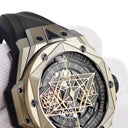 腕時計 ウブロ HUBLOT ビッグバン ウニコ サンブルー II マジックゴールド 418.MX.1103.RX.MXM22 自動巻き メンズ K18×チタン 限定