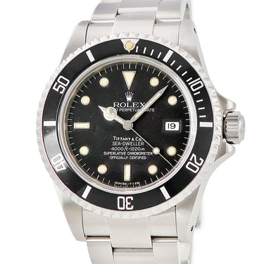 腕時計 ロレックス ROLEX シードゥエラー 16660 81番台 自動巻き メンズ OH済 81番台 ブラック ベンツ針 逆回転防止ベゼル デイト