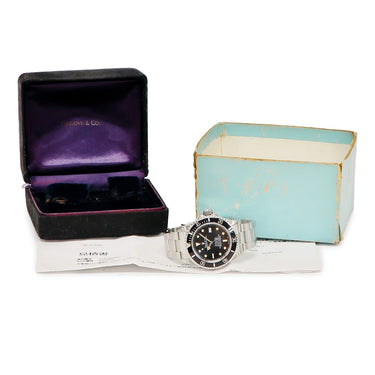 腕時計 ロレックス ROLEX シードゥエラー 16660 81番台 自動巻き メンズ OH済 81番台 ブラック ベンツ針 逆回転防止ベゼル デイト