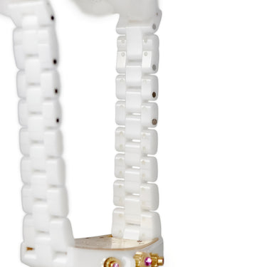腕時計 シャネル CHANEL J12 クロノグラフ H2161 自動巻き メンズ K18PG×白セラミック コンビ 純正ダイヤ&サファイア