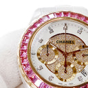 腕時計 シャネル CHANEL J12 クロノグラフ H2161 自動巻き メンズ K18PG×白セラミック コンビ 純正ダイヤ&サファイア