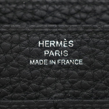 エルメス HERMES ドゴンデュオ ドゴンGM ブラック トゴ 長財布 シルバー金具 黒 2024年製