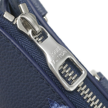 ルイヴィトン LOUIS VUITTON サックプラ メッセンジャー M57843 ネイビー グレインレザー 2WAYバッグ シルバー金具 ウォーターカラー モノグラム