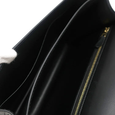 エルメス HERMES コンスタンス3 24 ブラック オーストリッチ ショルダーバッグ ゴールド金具 黒