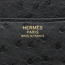 エルメス HERMES コンスタンス3 24 ブラック オーストリッチ ショルダーバッグ ゴールド金具 黒