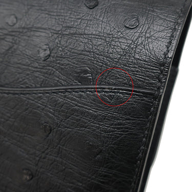 エルメス HERMES コンスタンス3 24 ブラック オーストリッチ ショルダーバッグ ゴールド金具 黒