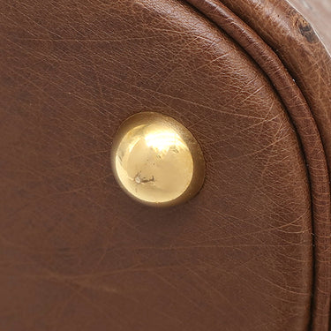 エルメス HERMES ボリード 35 エトリュスク オーストリッチ 2WAYバッグ ゴールド金具 茶