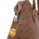 エルメス HERMES ボリード 35 エトリュスク オーストリッチ 2WAYバッグ ゴールド金具 茶