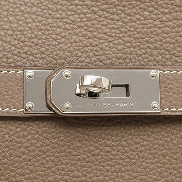 エルメス HERMES ジプシエール34 エトゥープ トリヨンクレマンス ショルダーバッグ シルバー金具 グレージュ