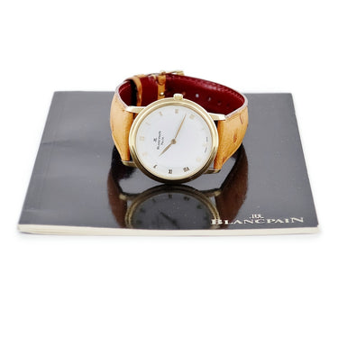 腕時計 ブランパン BLANCPAIN ヴィルレ ウルトラスリム 0021-1418-55-0003 手巻き メンズ レディース K18YG無垢 白 ローマン