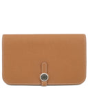 エルメス HERMES ドゴンデュオ ドゴンGM ゴールド トゴ 長財布 シルバー金具 茶 二つ折り財布 2024年製