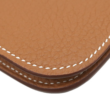 エルメス HERMES ドゴンデュオ ドゴンGM ゴールド トゴ 長財布 シルバー金具 茶 二つ折り財布 2024年製