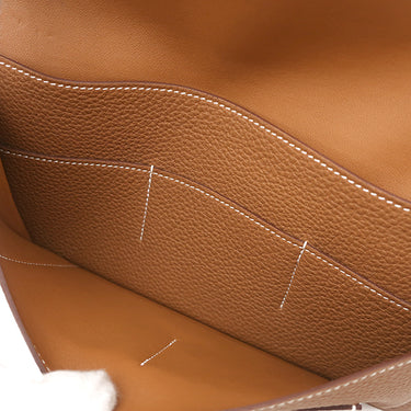 エルメス HERMES ドゴンデュオ ドゴンGM ゴールド トゴ 長財布 シルバー金具 茶 二つ折り財布 2024年製