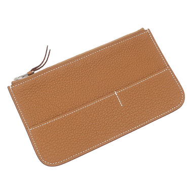 エルメス HERMES ドゴンデュオ ドゴンGM ゴールド トゴ 長財布 シルバー金具 茶 二つ折り財布 2024年製