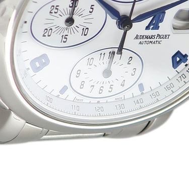 腕時計 オーデマピゲ AUDEMARS PIGUET ミレネリー クロノグラフ 25897ST.00.1136ST.01 自動巻き メンズ 白 アラビア スモセコ デイト オーバル