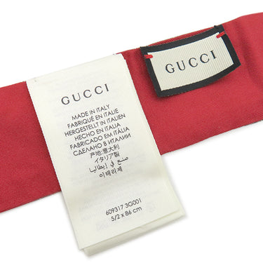 グッチ GUCCI GGフローラ ネックボウ 609317 レッド×マルチカラー シルク スカーフ バンドースカーフ 花柄
