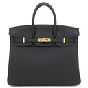 エルメス HERMES バーキン25 ブラック トゴ ハンドバッグ ゴールド金具 新品 未使用 黒 2025年製