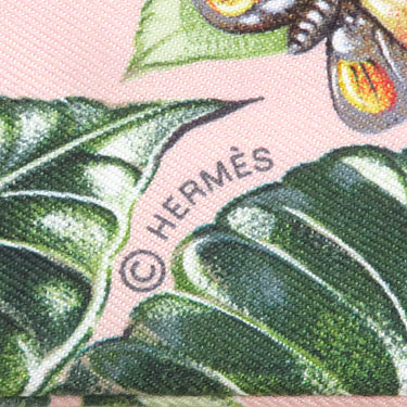 エルメス HERMES ツイリー ローズナークル×グリーン×グレー シルク スカーフ 新品 未使用 【Equateur/赤道直下】