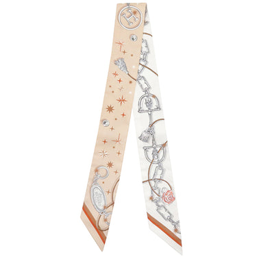 エルメス HERMES ツイリー H062743S 13 ベージュロゼ×キャラメル×ホワイト シルク スカーフ 新品 未使用 【C'est la Fete/セ ラ フェット】