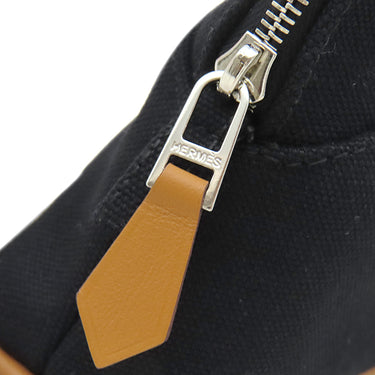 エルメス HERMES ボリードポーチ ミニミニ H104772M ブラック コットン ポーチ シルバー金具 新品 未使用 黒 オレンジ