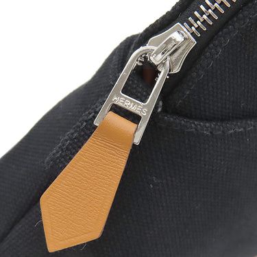 エルメス HERMES ボリードポーチ ミニミニ H104772M ブラック コットン ポーチ シルバー金具 新品 未使用 黒 オレンジ