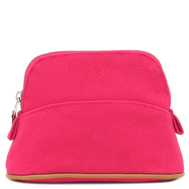 エルメス HERMES ボリードポーチ ミニミニ H104772M ハイビスカス×オレンジ コットン アニョーミロ ポーチ シルバー金具 新品 未使用