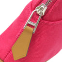 エルメス HERMES ボリードポーチ ミニミニ H104772M ハイビスカス×オレンジ コットン アニョーミロ ポーチ シルバー金具 新品 未使用