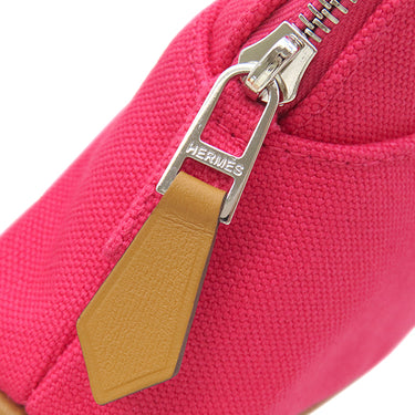 エルメス HERMES ボリードポーチ ミニミニ H104772M ハイビスカス×オレンジ コットン アニョーミロ ポーチ シルバー金具 新品 未使用