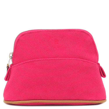 エルメス HERMES ボリードポーチ ミニミニ H104772M ハイビスカス コットン アニョーミロ ポーチ シルバー金具 新品 未使用 オレンジ バイカラー