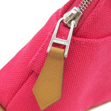 エルメス HERMES ボリードポーチ ミニミニ H104772M ハイビスカス コットン アニョーミロ ポーチ シルバー金具 新品 未使用 オレンジ バイカラー